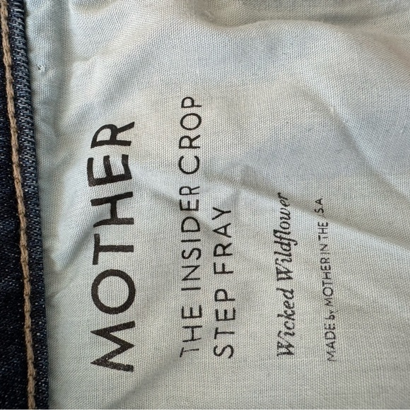 Mother Insider Crop Step Fray Distressed Jeans Wicked Wildflower 29 - Picture 9 of 11